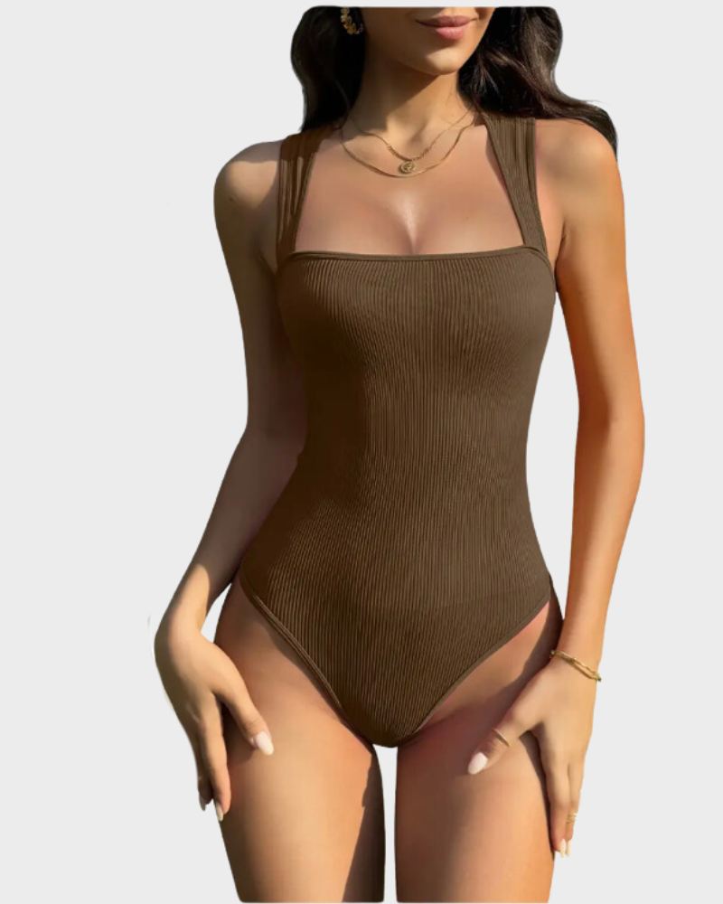 Body Sem Mangas com Controle Abdominal e Efeito Redutor