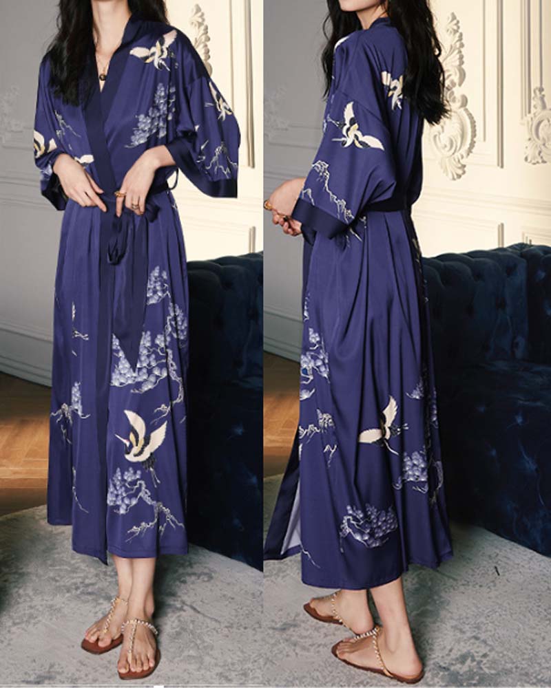 Pijama Robe Longo em Setim - Leveza e Elegância