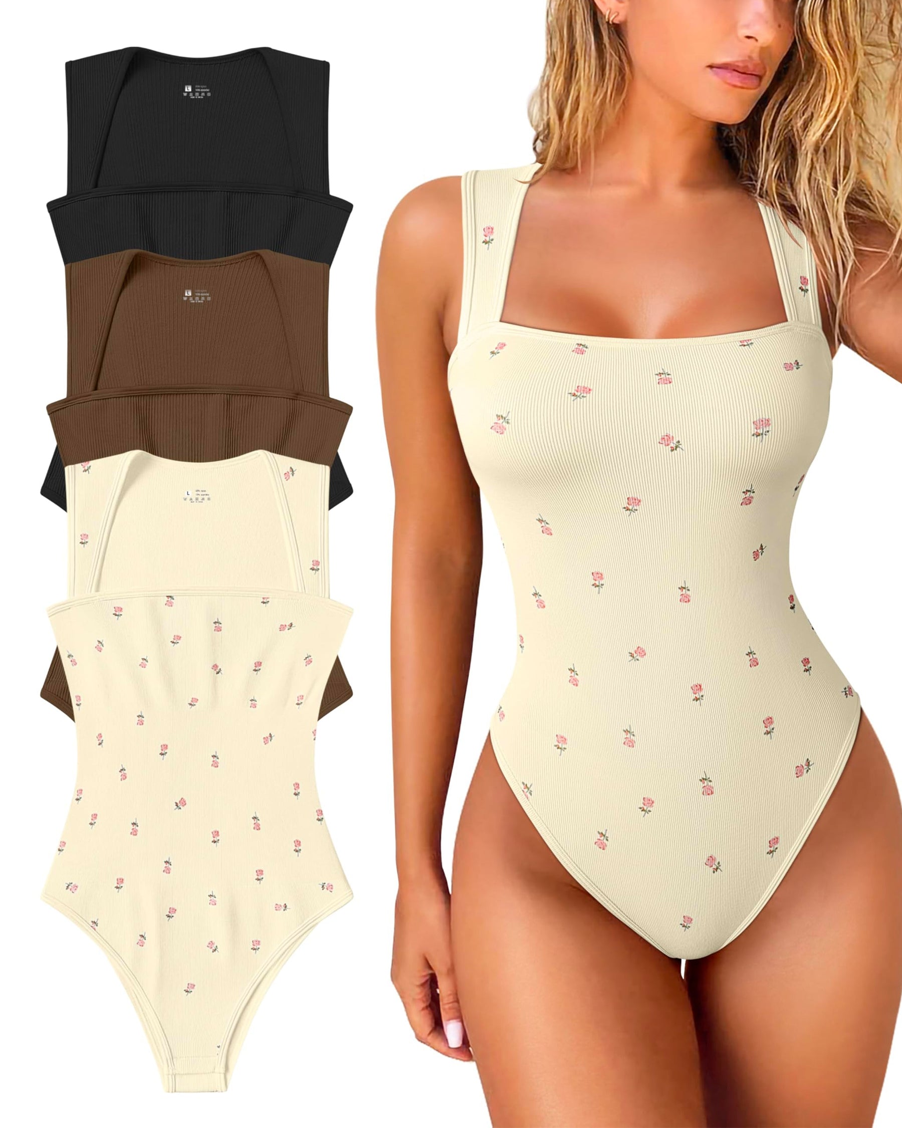 Body Sem Mangas com Decote Quadrado e Controle de Abdômen