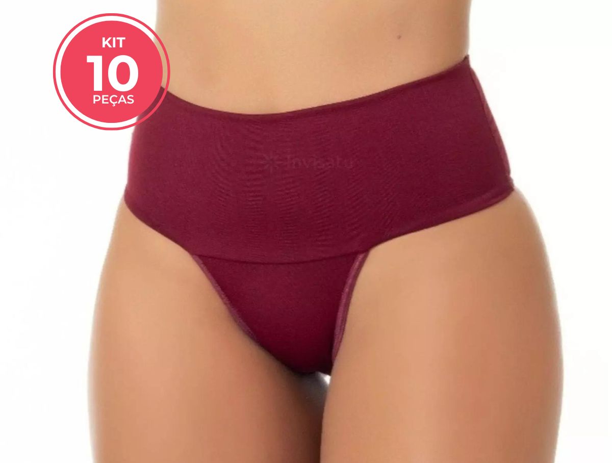 Kit 10 Comfort+™ | Calcinha Modeladora Cintura Alta Dupla - Liquidação!