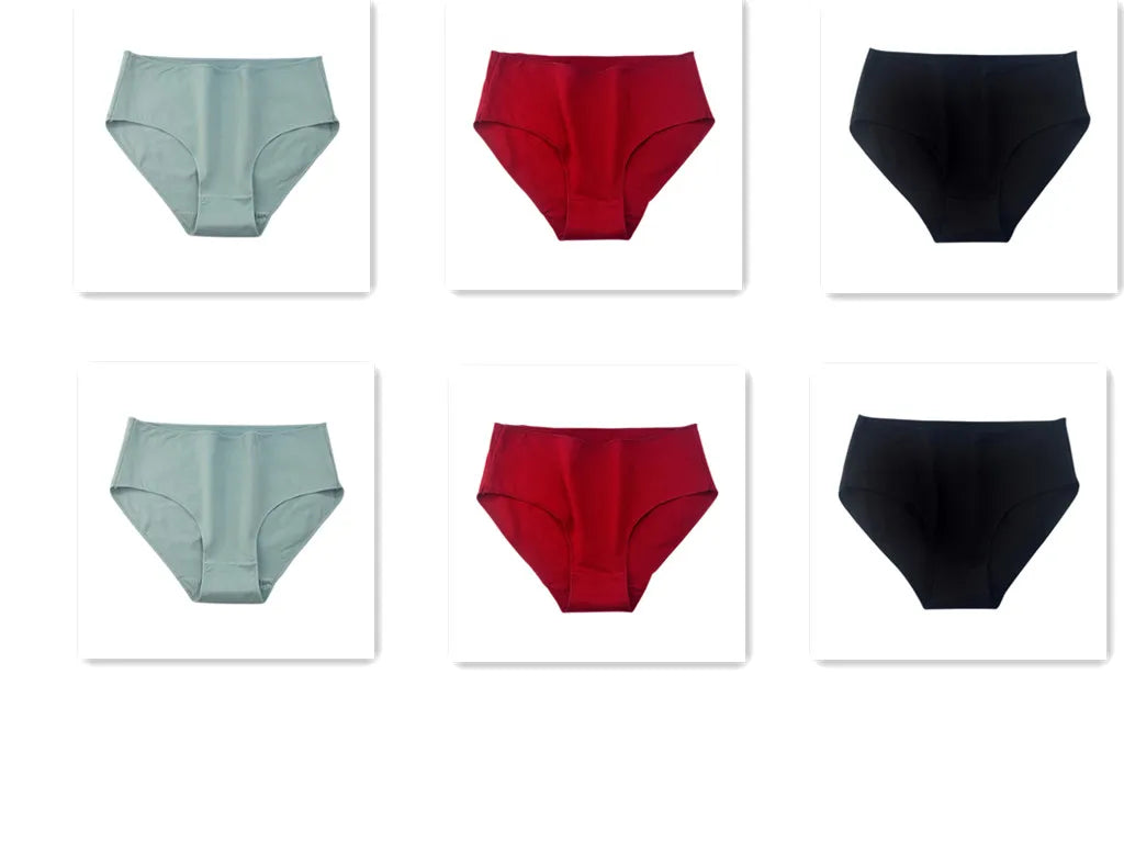 Kit 6 unid. | Calcinha Cintura Alta sem Costura 100% Algodão