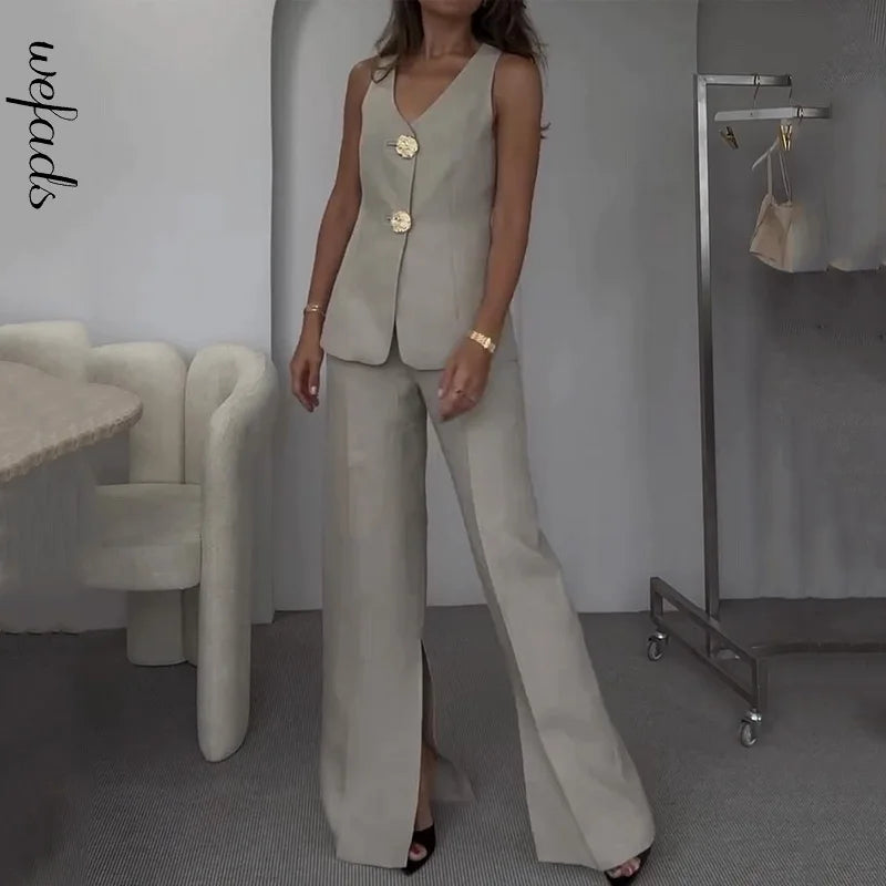 Macacão Elegante com Toque Urbano – Decote V, Cinto e Calça Boca de Sino