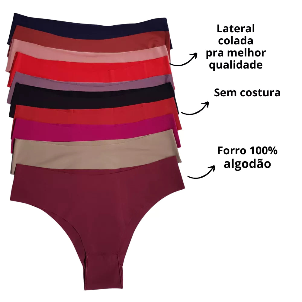 Kit 5 NightLife™ | Calcinha com Corte a Laser | Modelo Fio Dental