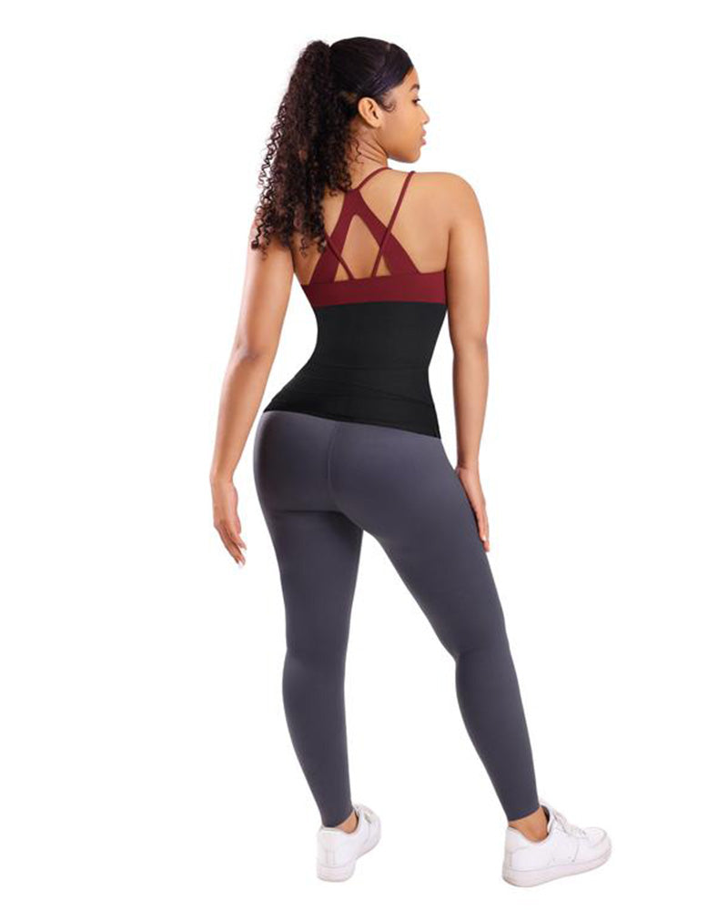 Cinta Sauna de Alta Compressão com Faixa Redutora e Corselet Integrado