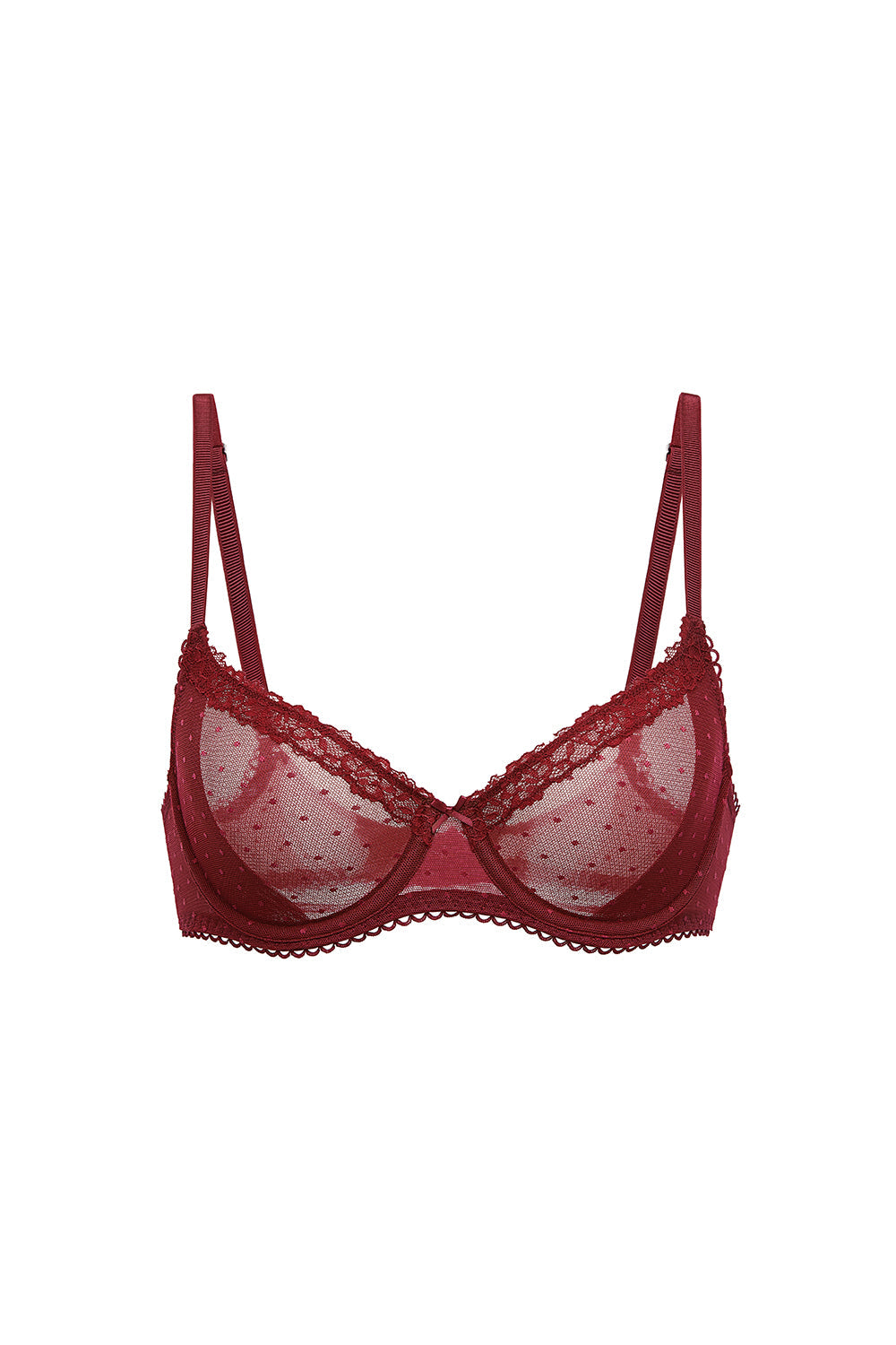 Diosa Glam™ Sutiã Demi de Renda Transparente Natural