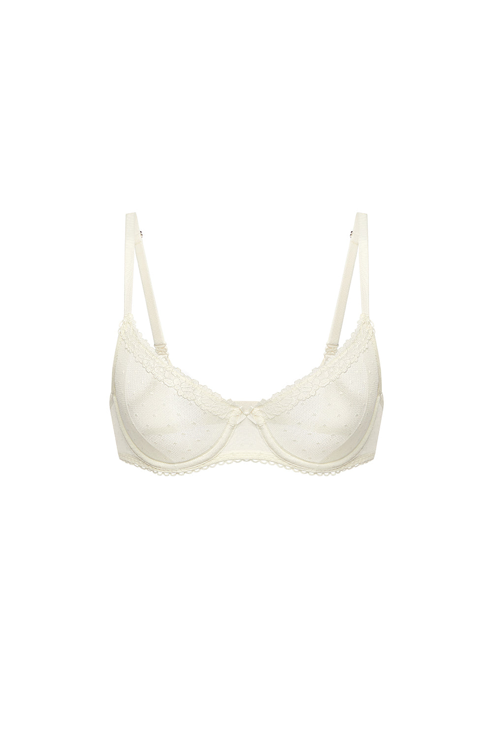 Diosa Glam™ Sutiã Demi de Renda Transparente Natural