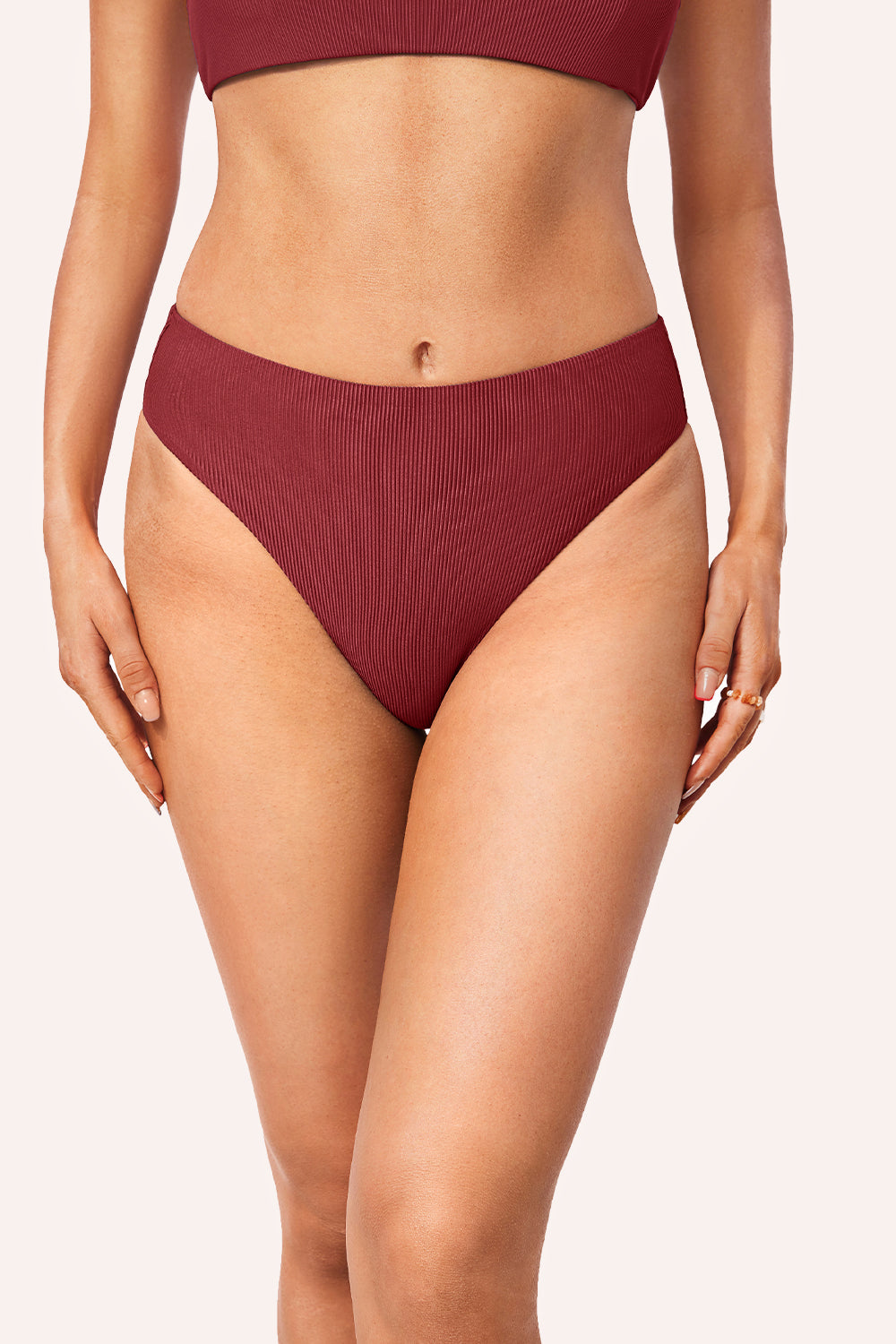 Ribbed High-Waisted Bikini Bottom