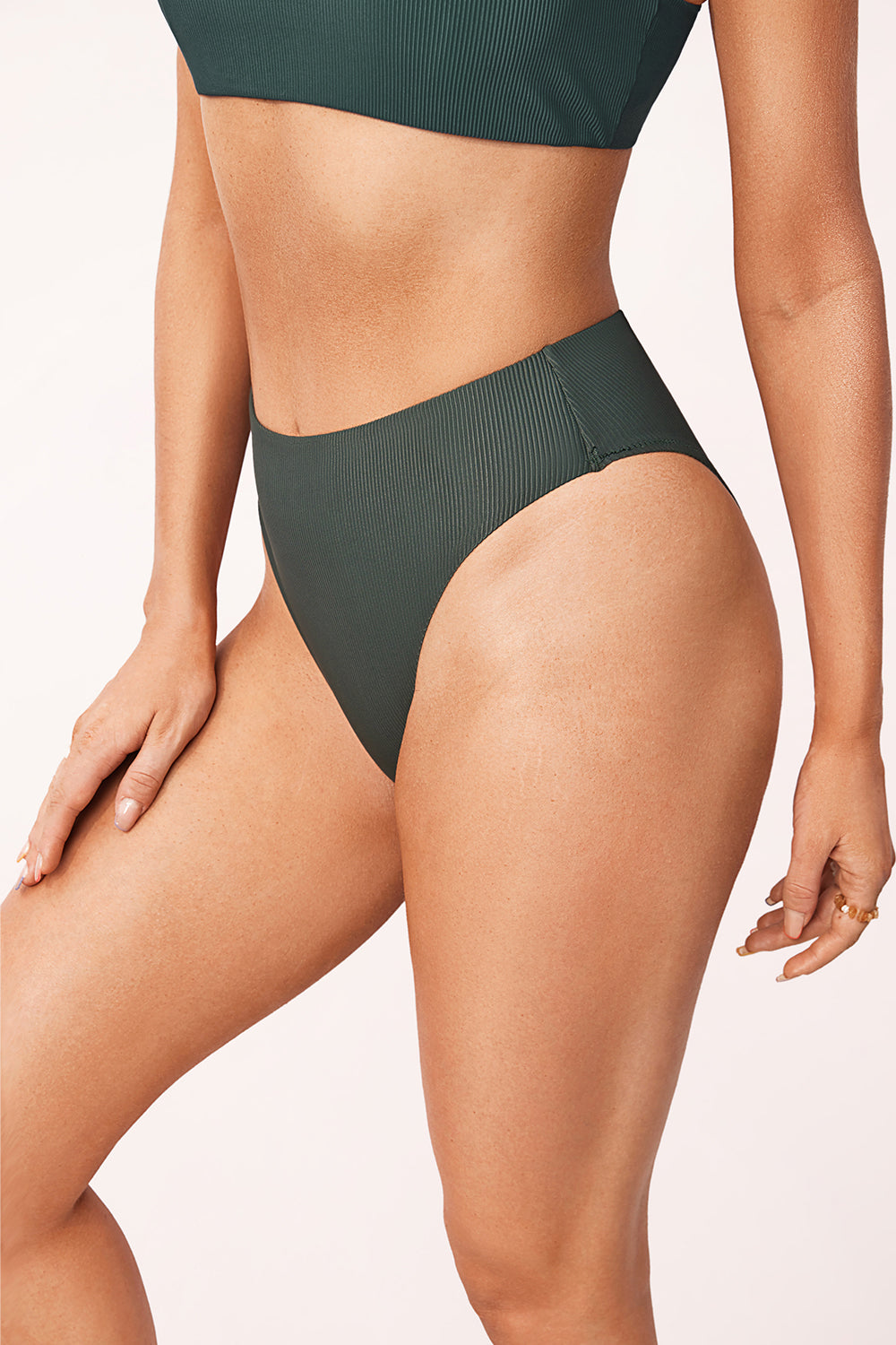 Ribbed High-Waisted Bikini Bottom
