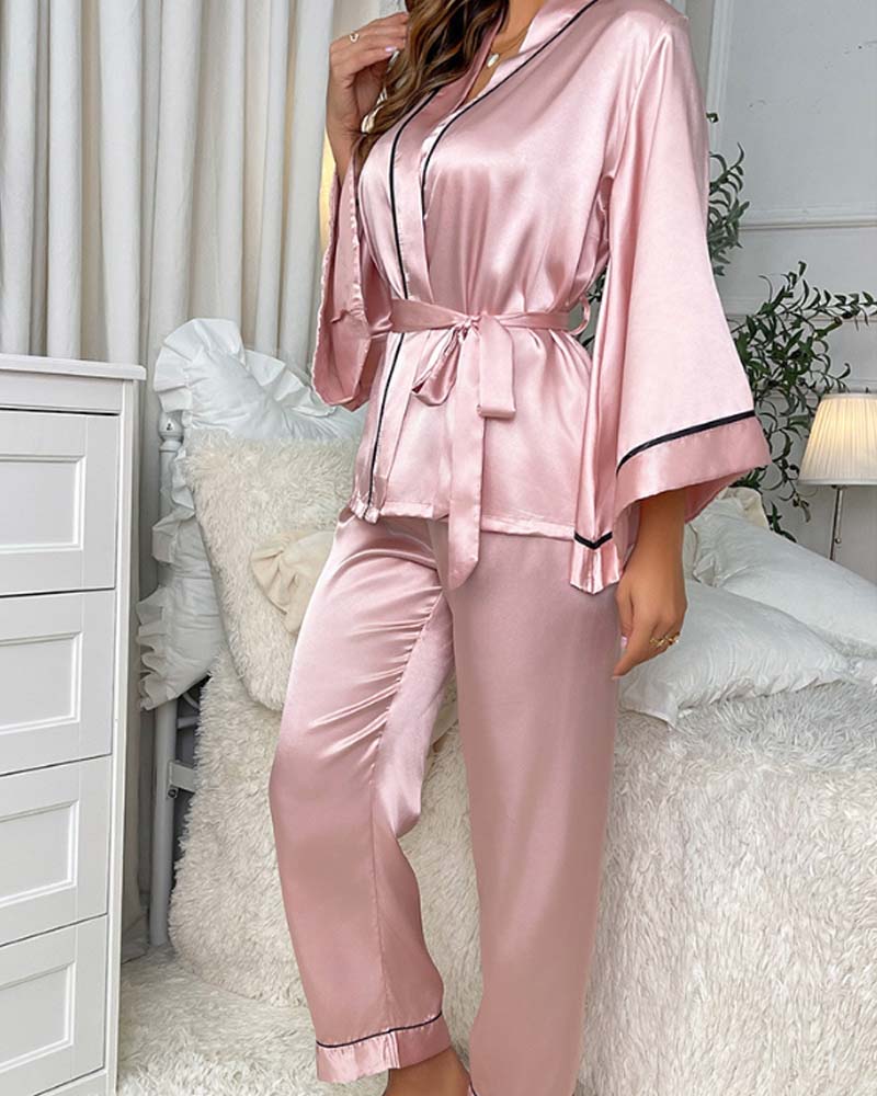 Conjunto Longo de Cetim - Pijama Ultra Conforto e Bem-Estar
