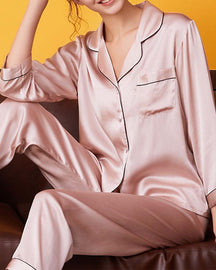 Conjunto Pijama Calça e Blusa - Seda Natural Puro Conforto