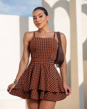 Vestido Macaquinho Xadrez