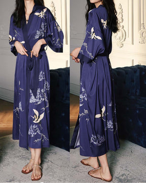 Pijama Robe Longo em Setim - Leveza e Elegância