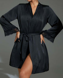 Robe Puro Luxo em Seda e Renda - Suave e Confortável