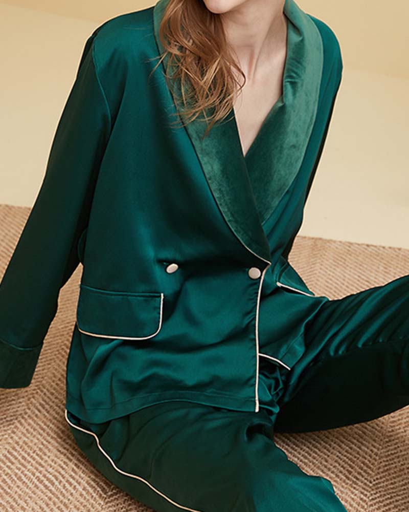 Pijama Europeu Seda e Veludo - Conforto Premium
