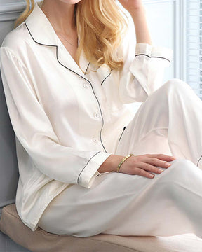 Conjunto Pijama Calça e Blusa - Seda Natural Puro Conforto