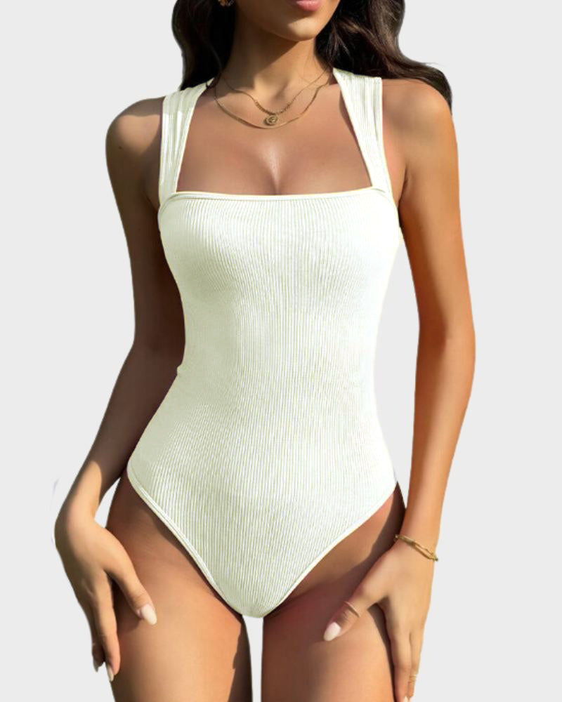 Body Sem Mangas com Controle Abdominal e Efeito Redutor