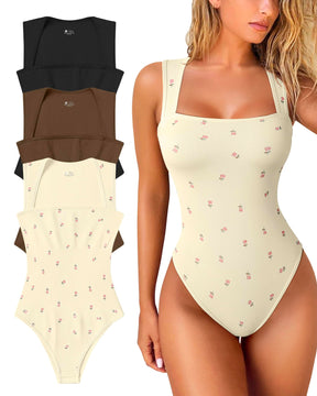 Body Sem Mangas com Decote Quadrado e Controle de Abdômen