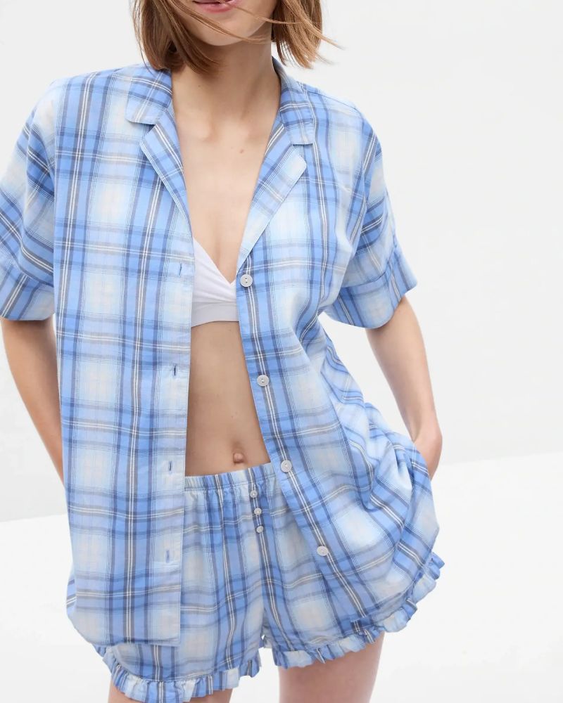 Pijama de Popelina com Babados