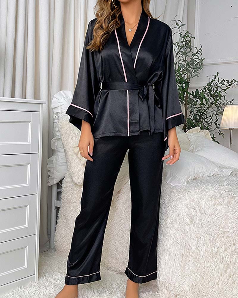 Conjunto Longo de Cetim - Pijama Ultra Conforto e Bem-Estar