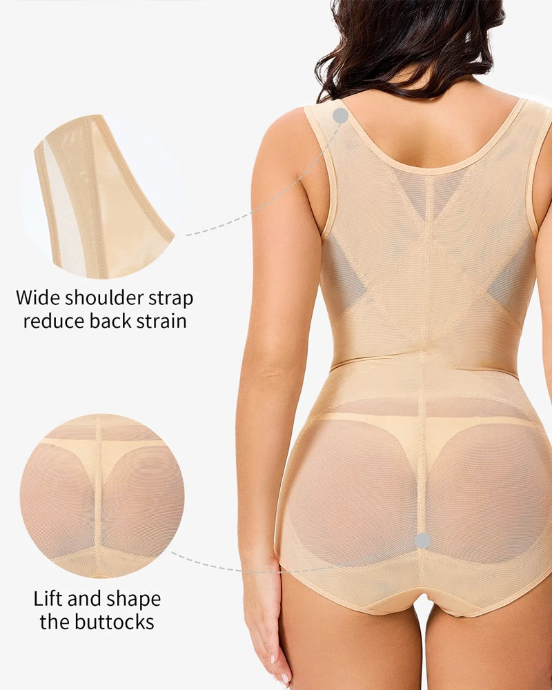 Body em Tule Transparente com Controle de Abdômen – Sensual e Modelador