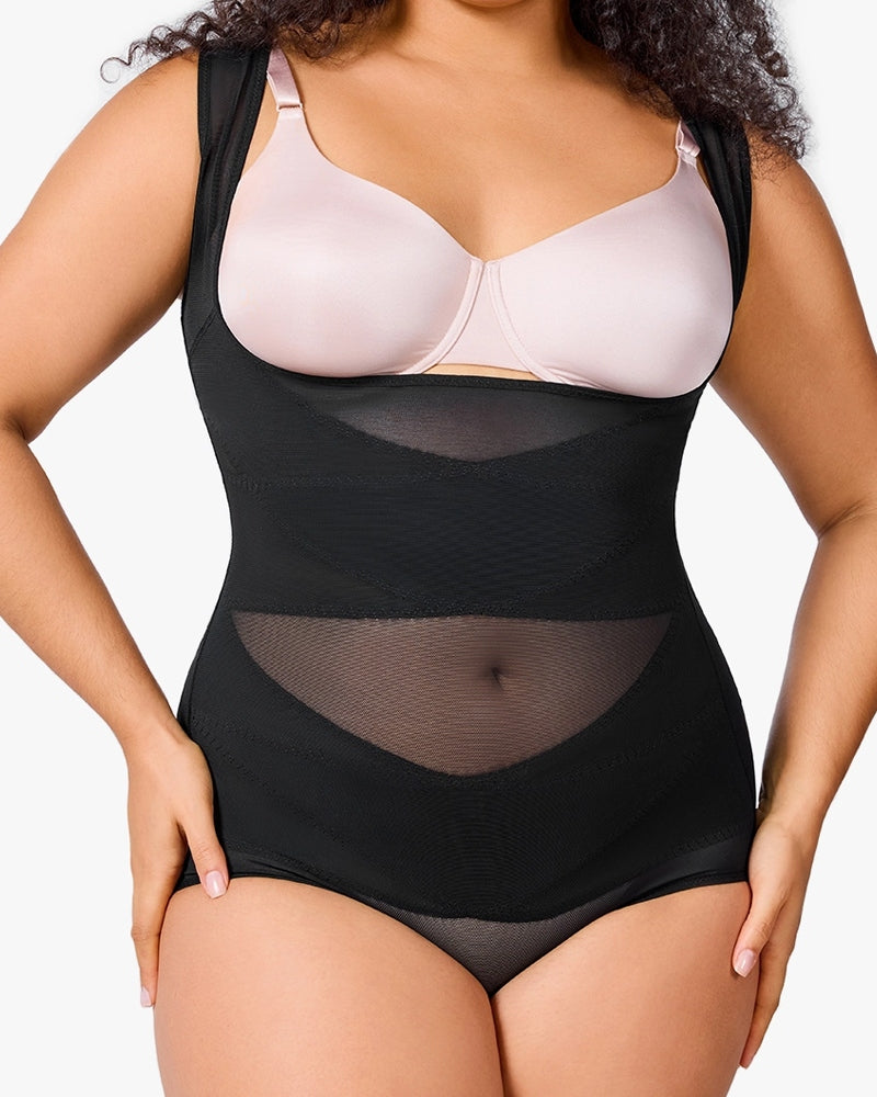 Body em Tule Transparente com Controle de Abdômen – Sensual e Modelador