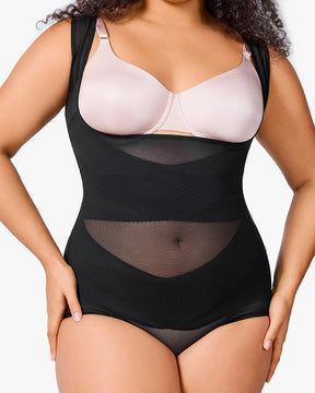 Body em Tule Transparente com Controle de Abdômen – Sensual e Modelador