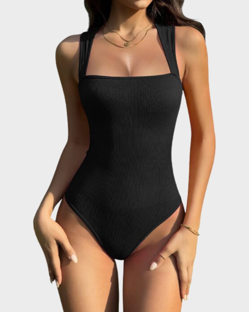Body Sem Mangas com Controle Abdominal e Efeito Redutor