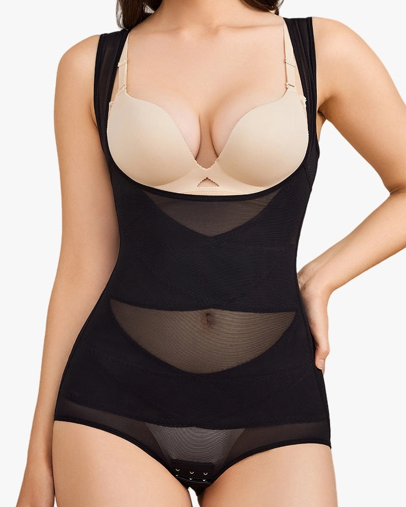 Body em Tule Transparente com Controle de Abdômen – Sensual e Modelador