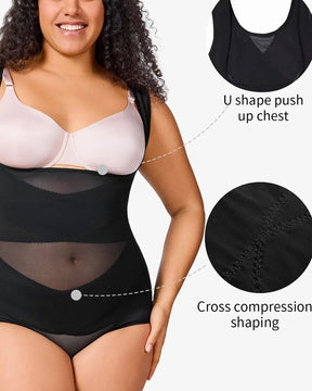 Body em Tule Transparente com Controle de Abdômen – Sensual e Modelador