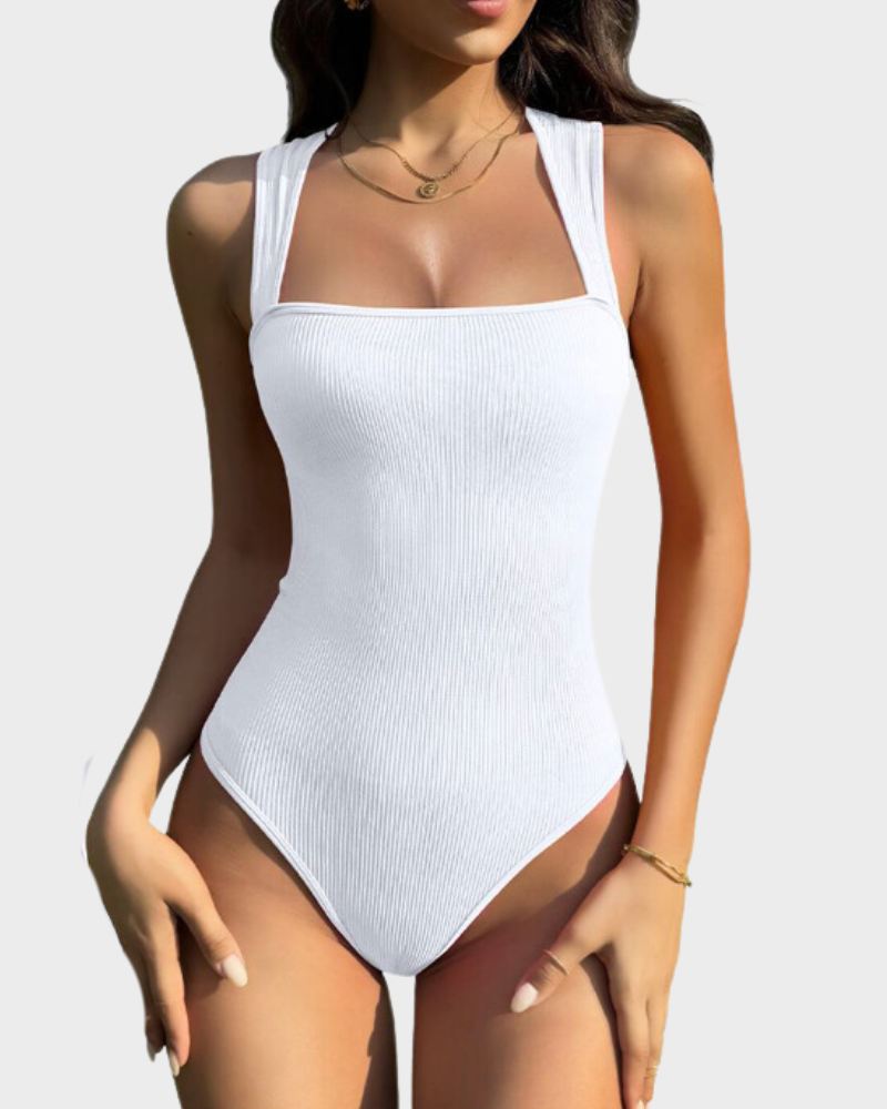 Body Sem Mangas com Controle Abdominal e Efeito Redutor