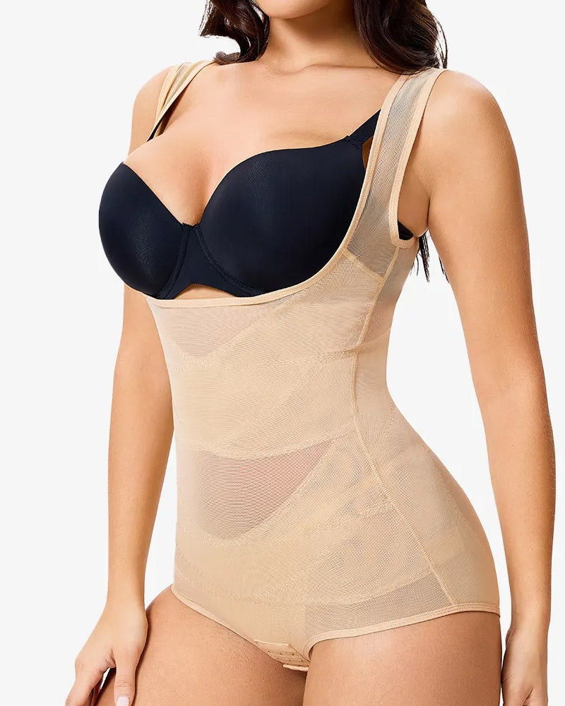 Body em Tule Transparente com Controle de Abdômen – Sensual e Modelador