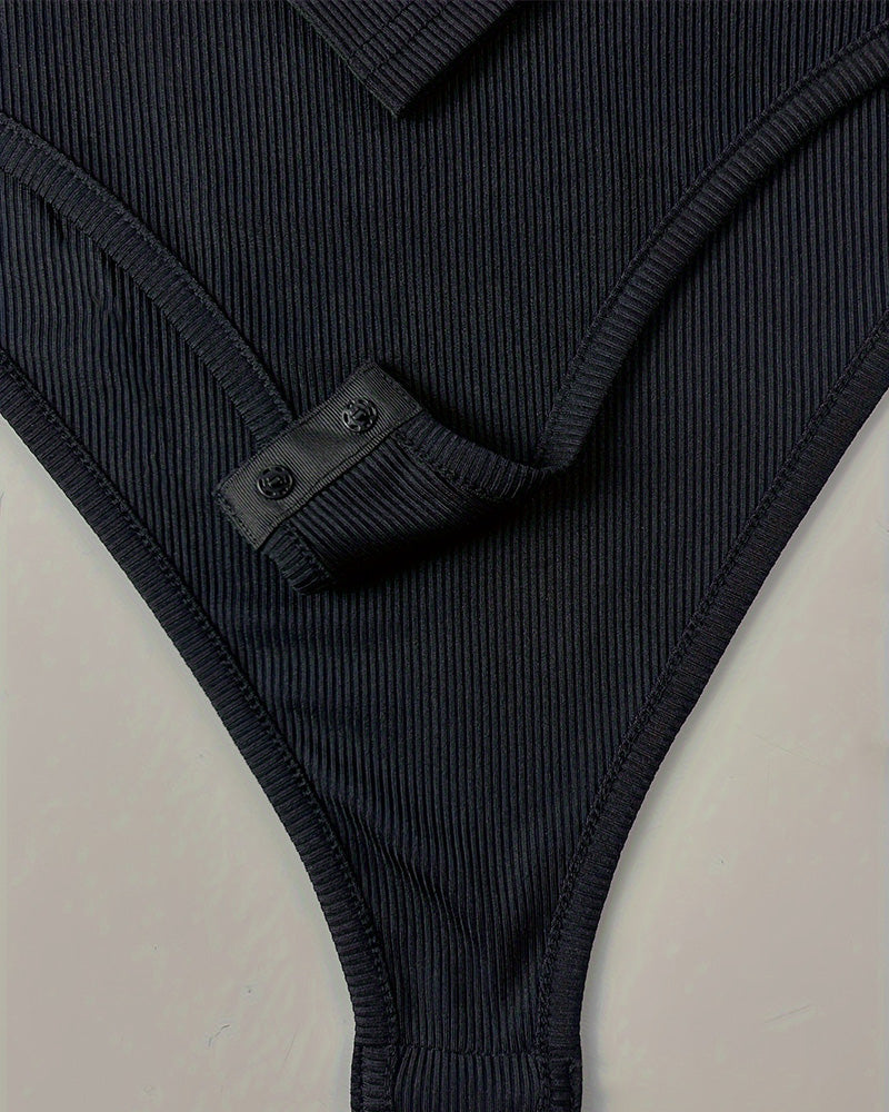 Legging Sexy de Manga Longa com Zíper Frontal – Ajuste Perfeito