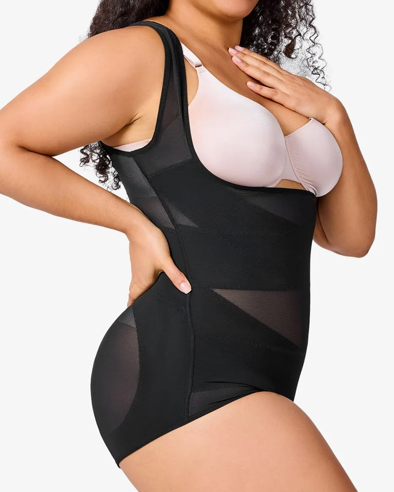 Body em Tule Transparente com Controle de Abdômen – Sensual e Modelador