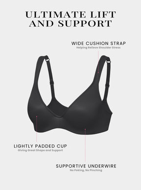 Diosa Glam™ Sutiã Push Up com Bojo Leve e Decote Profundo