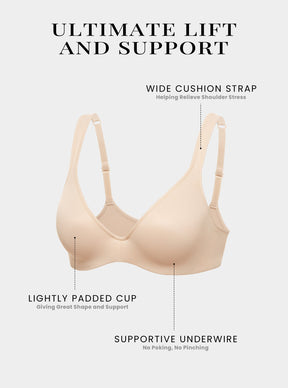 Diosa Glam™ Sutiã Push Up com Bojo Leve e Decote Profundo