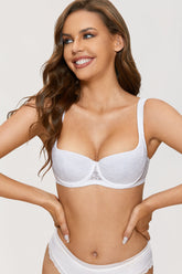 Diosa Glam™ Sutiã Balconet com Renda Floral e Forro Leve