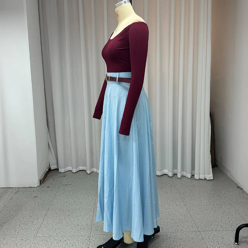 Conjunto Sofisticado – Blusa com Decote V e Saia de Corte Moderno