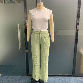 Conjunto Casual Urbano – Top Halter e Calça Larga com Bolsos