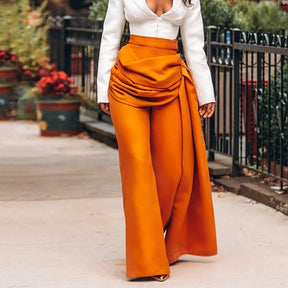 Conjunto Outonal Chic – Suéter com Decote V e Saia com Estilo Elegante