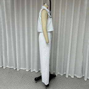 Conjunto Office Chic – Blazer sem Mangas e Calça de Corte Elegante