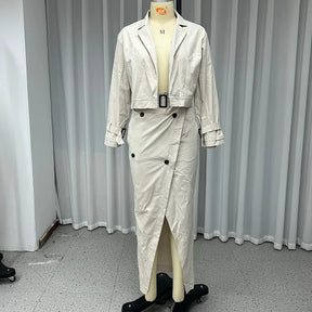 Conjunto Elegante – Blusa com Botões e Saia Midi de Cintura Alta