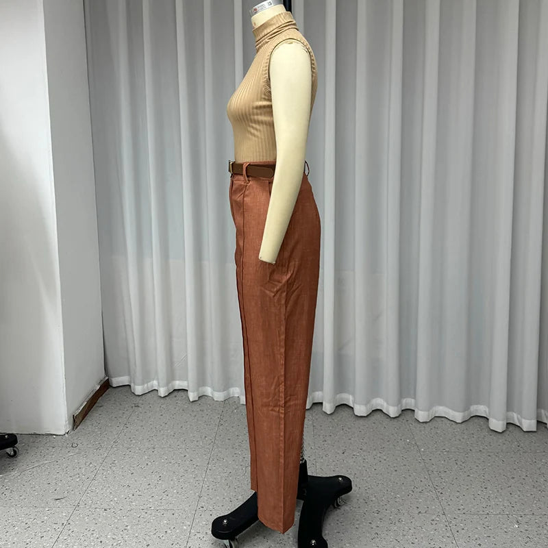 Conjunto Moderno e Confortável – Suéter sem Mangas e Calça Solta com Estilo
