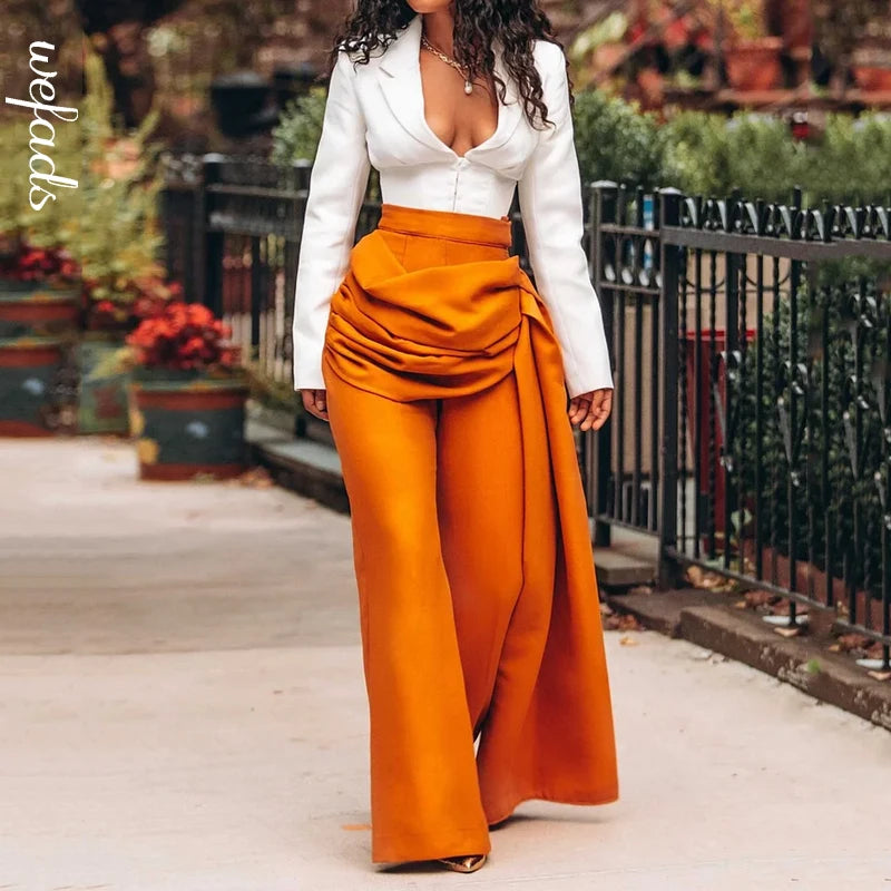 Conjunto Outonal Chic – Suéter com Decote V e Saia com Estilo Elegante