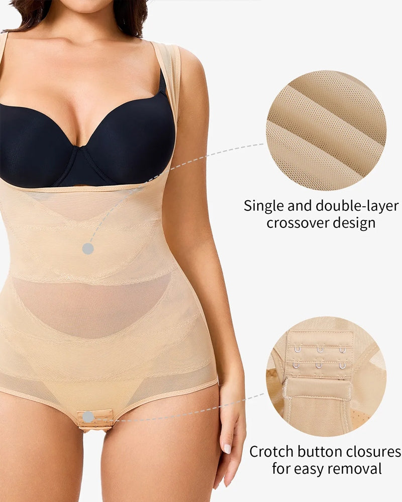 Body em Tule Transparente com Controle de Abdômen – Sensual e Modelador