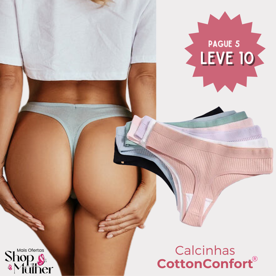 [PROMOÇÃO DE LANÇAMENTO: COMPRE 5 E LEVE 10] Calcinha CottonComfort® – FRETE GRÁTIS!