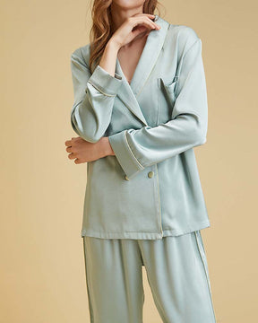 Conjunto Pijama Calça e Blusa - Estilo Europeu