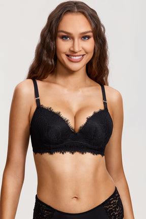 Diosa Glam™ Sutiã Push Up com Renda e Sem Aro