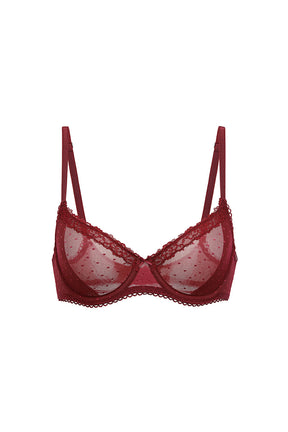 Diosa Glam™ Sutiã Demi de Renda Transparente Natural