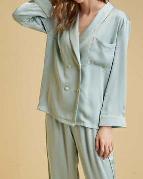 Conjunto Pijama Calça e Blusa - Estilo Europeu