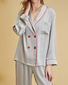 Conjunto Pijama Calça e Blusa - Estilo Europeu